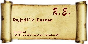 Rajtár Eszter névjegykártya